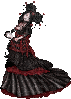 cecily-belle poupee noire rouge - Darmowy animowany GIF