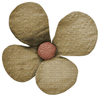 Flower Blume Burlap Button Knopf brown - gratis png