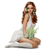 Woman. Spring. Lily of the valley. Leila - gratis png