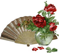 Roses and Fan - Free PNG