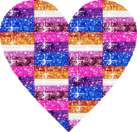Glitter bisexual lesbian solidarity heart - Бесплатный анимированный гифка