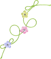 Kaz_Creations Deco String Flowers Colours - ücretsiz png