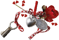 Liebe, Schlüssel, Herz, Rose - GIF animé gratuit