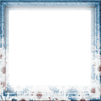 soave frame flowers sunflowers vintage blue - Free PNG