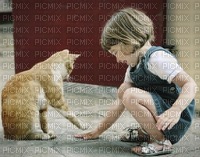MMarcia  garota Fille et le chat. fundo - 免费PNG