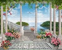 floral garden terrace - PNG gratuit