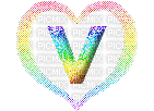Kaz_Creations Alphabets Colours Heart Love Letter V - GIF animado gratis