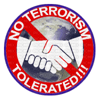 Kaz_Creations Logo No Terrorism Tolerated - Besplatni animirani GIF