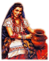 Rena Woman Vintage Multicolor Frau - Free PNG