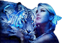 fantasy woman with tiger by nataliplus - ücretsiz png