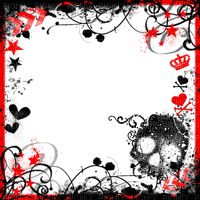 Emo Skull Frame Red - 無料png