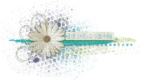 Cluster Flower Stamp Ribbon Word Leaves - gratis png