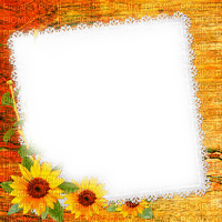 Sunflowers.Frame.Yellow - By KittyKatLuv65 - gratis png