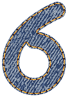 Kaz_Creations Numbers Jeans 6 - png gratis