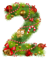 Chiffre 2 Noël - PNG gratuit