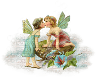 Kaz_Creations Victorian Flowers Angels Kiss Kissing - png grátis