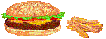 burger and fries - Бесплатный анимированный гифка