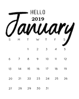 calendar kalender january text 2019 - Free PNG