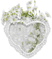 hjärta-blommor-heart and flowers-vit-white - png grátis