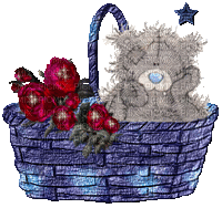 Teddy Bear in a Basket - Бесплатный анимированный гифка