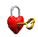 3d heart lock - GIF animasi gratis