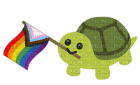 Progress rainbow Pride flag turtle emoji - ücretsiz png