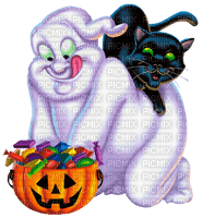 halloween ghost with cat by nataliplus - png ฟรี
