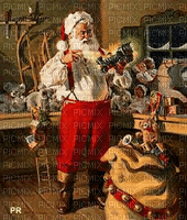 Weihnachtsmann, Werkstatt, Vintage - GIF animado gratis