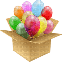 Caja de globos - gratis png