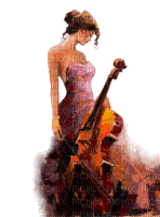 Woman violin - bezmaksas png