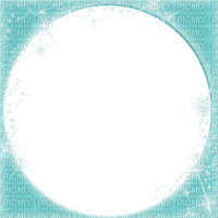 blue green circle frame with stars - PNG gratuit