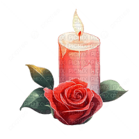 Candle with Rose - ücretsiz png
