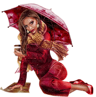 kikkapink red winter woman umbrella - bezmaksas png