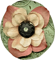 Bouton Vert Fleur Rose Vintage:) - png grátis
