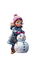 loly33 enfant bonhomme de neige - 免费PNG