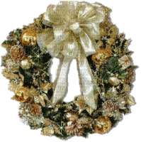 Webcore oldweb gold glitter Christmas wreath - GIF animate gratis