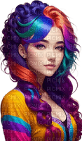 Разноцветный портрет - png ฟรี