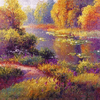 fall scenery  background - GIF animé gratuit