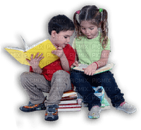 children reading book