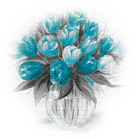 soave deco flowers vase spring tulips black white - 無料png