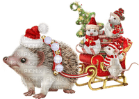 Hedgehog igel herisson mouse maus souris animal animals   christmas noel xmas weihnachten Navidad рождество natal  tube - bezmaksas png