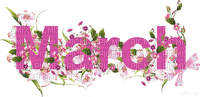 March.Text.Pink.Flowers.Victoriabea - Free PNG