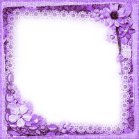 Purple Flowers Frame - By KittyKatLuv65 - darmowe png