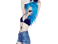 woman blue hair bp - darmowe png