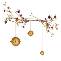 autumn deco kikkapink png branch clock - ilmainen png