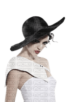 Femme avec un chapeau noir - png gratuito