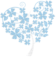 coeur heart blue bleu deco tree arbre - Free PNG
