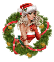 woman femme frau beauty  human person people wreath kranz couronne  christmas noel xmas weihnachten Navidad рождество natal tube - png gratis
