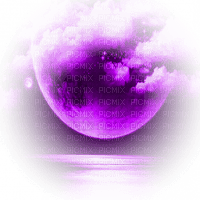 purple moon - PNG gratuit