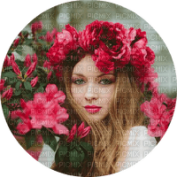 Woman in flowers - ingyenes png